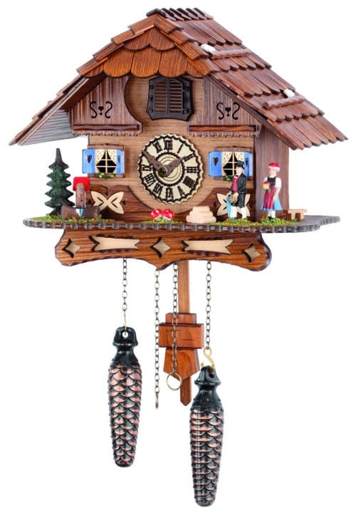 Ρολόι κούκος με χειροποίητη παράσταση αλπικού σπιτιού